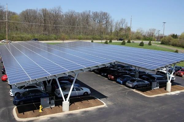 Solar Carport displeja statņu montāžas sistēma
