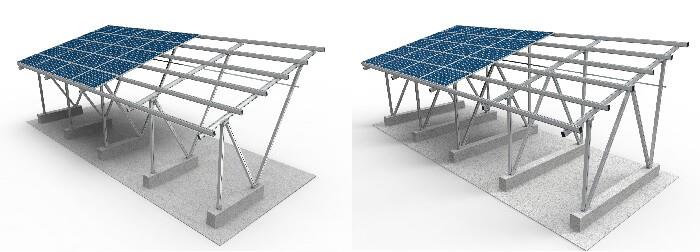 Saules paneļu carport struktūra sistēma 10 gadu garantija